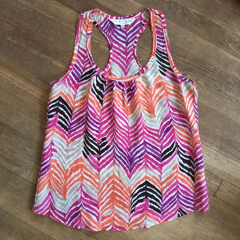 Sheer Silk Trina Turk Racerback Tank size M